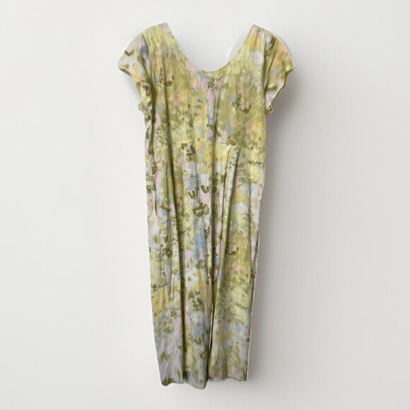 Vintge Jams World Maxi Dress Womens XXL Painted Flowers Rayon Resort Beach - Picture 2 of 12